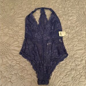 Free People Lace Halter Bodysuit in purple